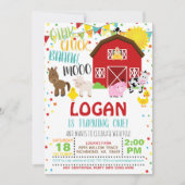 Invitation d'anniversaire de ferme - Blanc (Devant)