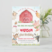 Invitation d'anniversaire de ferme, Boy Barn Party (Debout devant)