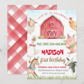 Invitation d'anniversaire de ferme, Boy Barn Party (Devant / Derrière)