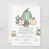 Invitation d'anniversaire de ferme de citrouille d (Devant)