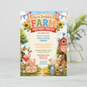 Invitation d'anniversaire de ferme Fête de grange (Debout devant)