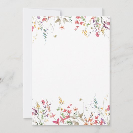 Invitation d'anniversaire de ferme fleur sauvage (Dos)