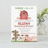 Invitation d'anniversaire de ferme, garçon trois I (Debout devant)