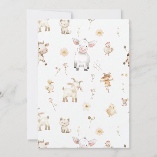 Invitation d'anniversaire de ferme, Invitation d'a (Dos)