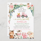 Invitation d'anniversaire de ferme, Invitation de (Devant / Derrière)