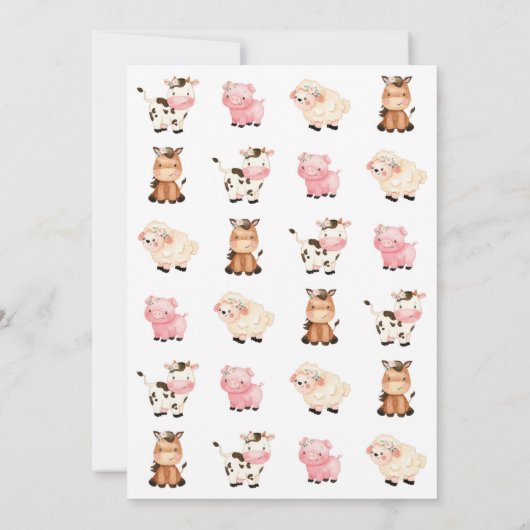 Invitation d'anniversaire de ferme, Invitation de  (Dos)