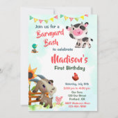 Invitation d'anniversaire de ferme invitation de f (Devant)