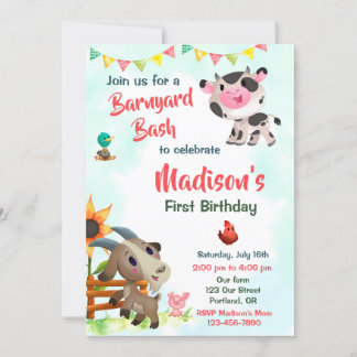 Invitation d'anniversaire de ferme invitation de f