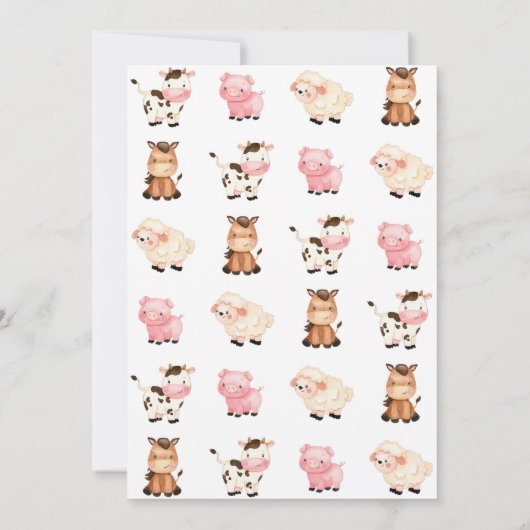 Invitation d'anniversaire de ferme, Oink Cluck Baa (Dos)