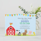 Invitation d'anniversaire de ferme Pays Barnyard P (Debout devant)