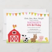 Invitation d'anniversaire de ferme Pays Barnyard P (Devant)