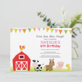 Invitation d'anniversaire de ferme Pays Barnyard P (Debout devant)