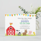 Invitation d'anniversaire de ferme Pays Barnyard P (Debout devant)
