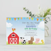 Invitation d'anniversaire de ferme Pays Barnyard P (Debout devant)