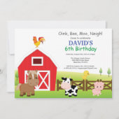Invitation d'anniversaire de ferme Pays Barnyard P (Devant)