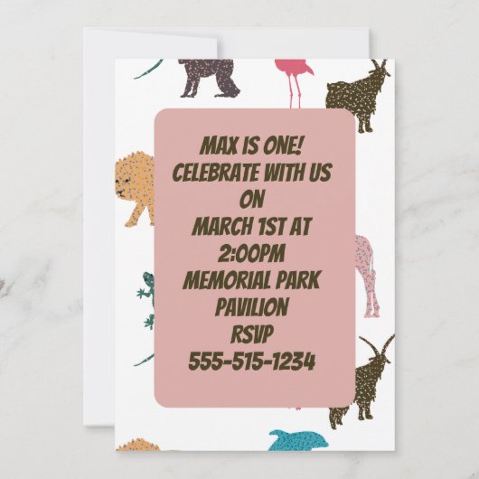 Invitation d'anniversaire de fête (Dos)