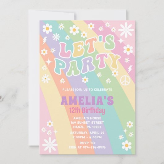 Invitation d'anniversaire de fête (Devant)