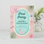 Invitation d'anniversaire de fête au bord de la pi (Debout devant)