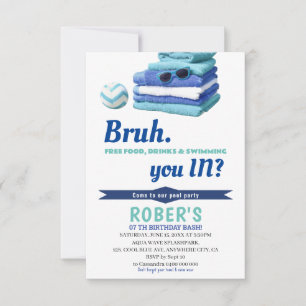 Invitation d'anniversaire de fête au bord de la pi