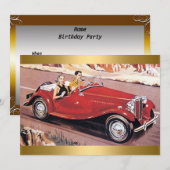 Invitation d'anniversaire de fête d'anniversaire (Devant / Derrière)