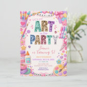 Invitation d'anniversaire de fête d'art à paillett (Debout devant)