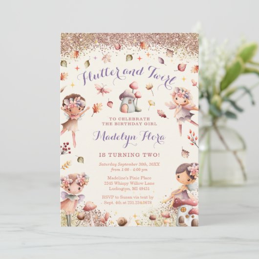 Invitation d'anniversaire de fête d'automne - BK16 (Debout devant)