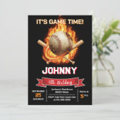 Invitation d'anniversaire de fête de baseball pers (Debout devant)
