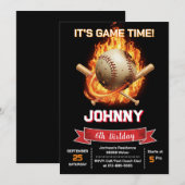 Invitation d'anniversaire de fête de baseball pers (Devant / Derrière)