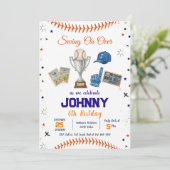 Invitation d'anniversaire de fête de baseball pers (Debout devant)