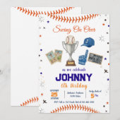 Invitation d'anniversaire de fête de baseball pers (Devant / Derrière)