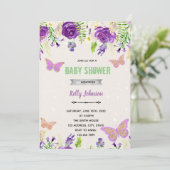 Invitation d'anniversaire de fête de bébé papillon (Debout devant)