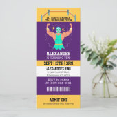 Invitation d'anniversaire de fête de billet de Luc (Debout devant)