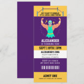 Invitation d'anniversaire de fête de billet de Luc (Devant / Derrière)