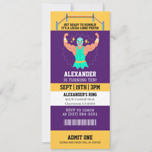 Invitation d'anniversaire de fête de billet de Luc