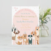 Invitation d'anniversaire de fête de chien (Debout devant)