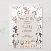 Invitation d'anniversaire de fête de chiot de chie (Devant)