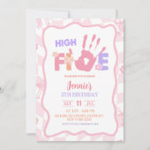 Invitation d'anniversaire de fête de cinq doigts r (Devant)