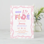 Invitation d'anniversaire de fête de cinq doigts r (Debout devant)