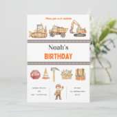Invitation d'anniversaire de fête de construction (Debout devant)