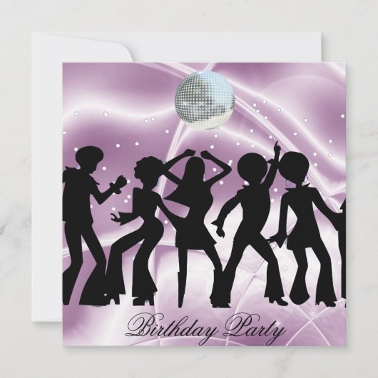 Invitation d'anniversaire de fête de danse Disco (Devant)