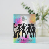Invitation d'anniversaire de fête de danse disco 1 (Debout devant)