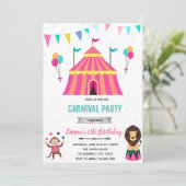 Invitation d'anniversaire de fête de fille de carn (Debout devant)