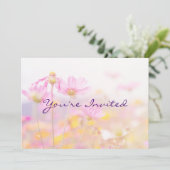 Invitation d'anniversaire de fête de jardin Fleur (Debout devant)