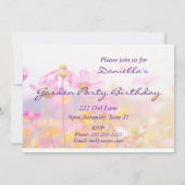 Invitation d'anniversaire de fête de jardin Fleur (Dos)