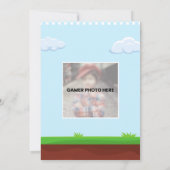 Invitation d'anniversaire de fête de jeu vidéo pou (Dos)