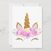 Invitation d'anniversaire de fête de licorne magiq (Dos)