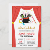 Invitation d'anniversaire de fête de magicien de s (Devant)