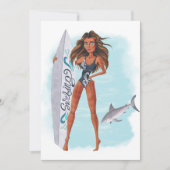 Invitation d'anniversaire de fête de plage de surf (Devant)