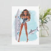 Invitation d'anniversaire de fête de plage de surf (Debout devant)