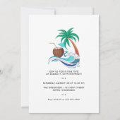 Invitation d'anniversaire de fête de plage de surf (Dos)